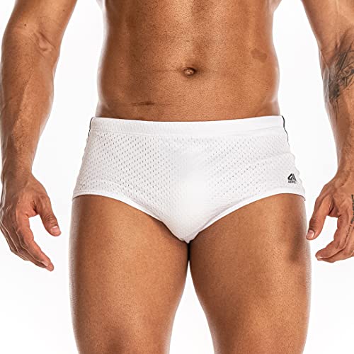 AIMPACT Badehose Herren Sexy Badehose Herren Trainingsanzug Slip Bikini(Weiß XL) von AIMPACT