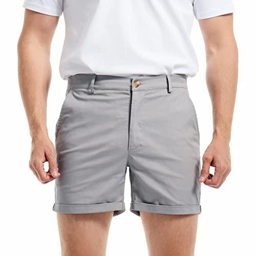 AIMPACT Chino Shorts Herren Stretch Chinoshorts Komfortabel Freizeithose Kurz (Grau 32) von AIMPACT