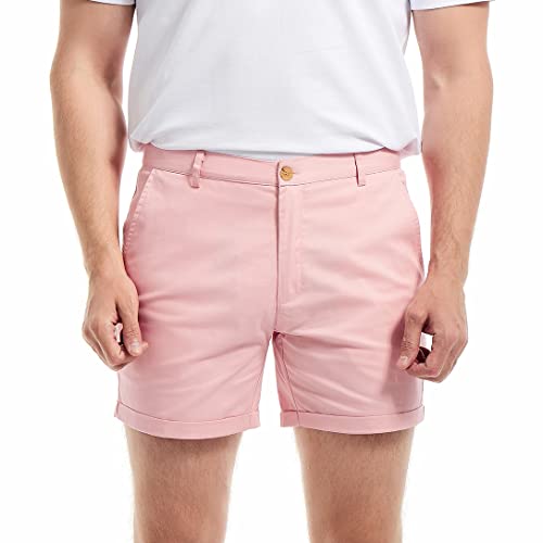 AIMPACT Chino Shorts Herren Stretch Chinoshorts Komfortabel Freizeithose Kurz (Rosa 32) von AIMPACT