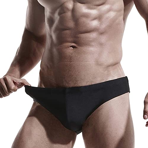 AIMPACT Herren-Badehose, Vintage, sexy, Bikini, Bademode, schnell trocknend, Retro-Badeanzug mit Aufdruck, A-Schwarz, M von AIMPACT