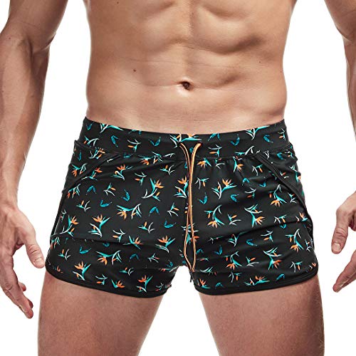 AIMPACT Herren Badehose Quick Dry Surf Badeshorts Swimming Shorts mit Taschen und Futter (S) von AIMPACT