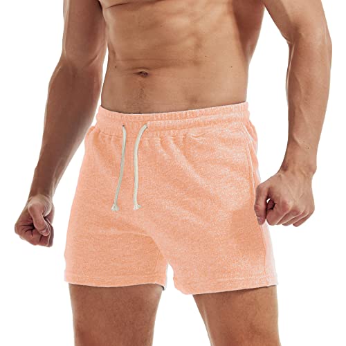 AIMPACT Herren Laufshorts Gym Athletic Shorts 5 Zoll Jogger Shorts, Orange, S von AIMPACT