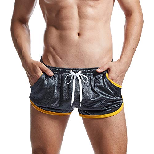 AIMPACT Herren Running Split Shorts Schnelltrocknende Sport Jogging Training Shorts (Grau-XL) von AIMPACT