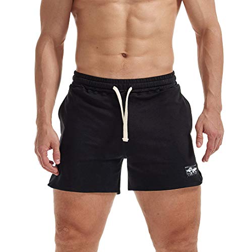 AIMPACT Herren Running Sport Shorts Freizeithose Bermuda Casual Kurz Hose mit Tasche(Schwarz M) von AIMPACT