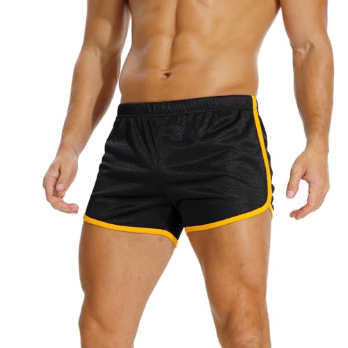 AIMPACT Sport Shorts Herren 3 Inch Turnhose Herren Kurz Mesh Atmungsaktiv Bodybuilding Shorts Fitness Training Sporthose (Schwarz-M) von AIMPACT