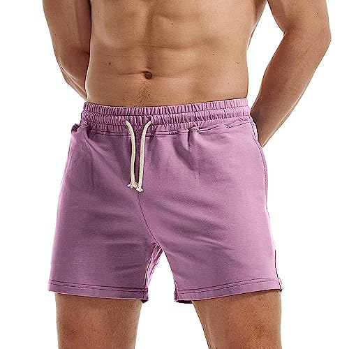 AIMPACT Herren Sport Shorts Freizeithose Bermuda Casual Kurz Hose Stilvoll Generisch Shorts mit Tasche (Lila L) von AIMPACT