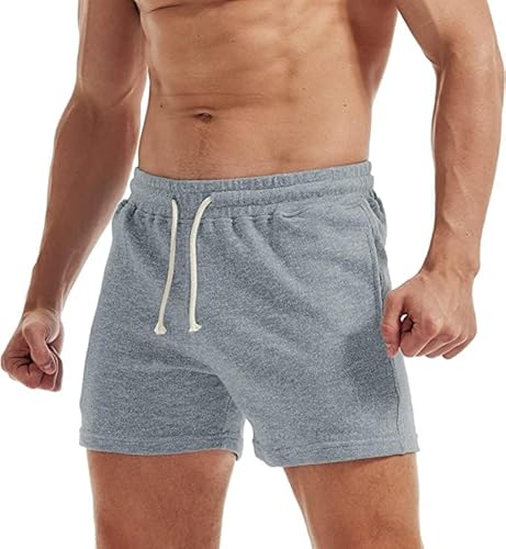 AIMPACT Herren Trainingshose Kurz Trainingsshorts Sporthose Baumwolle Sweat Shorts (Grau S) von AIMPACT