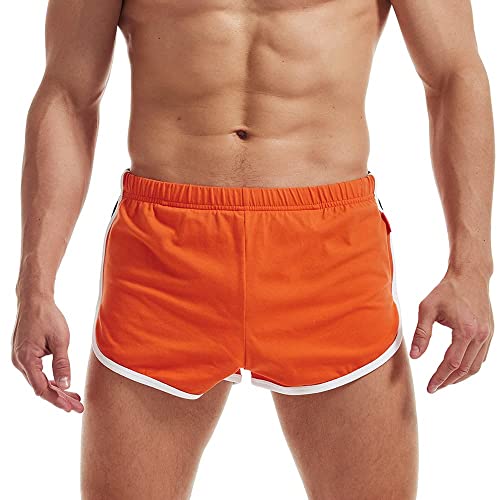 AIMPACT Laufshorts für Herren, sportlich, sexy, 7,6 cm, Vintage-Stil, geteilte Seite, Orange, XL von AIMPACT