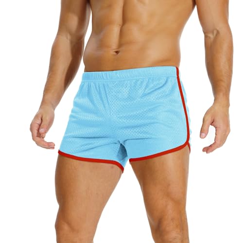 AIMPACT Sport Shorts Herren 3 Inch Turnhose Herren Kurz Mesh Atmungsaktiv Bodybuilding Shorts Fitness Training Sporthose (Blau-M) von AIMPACT