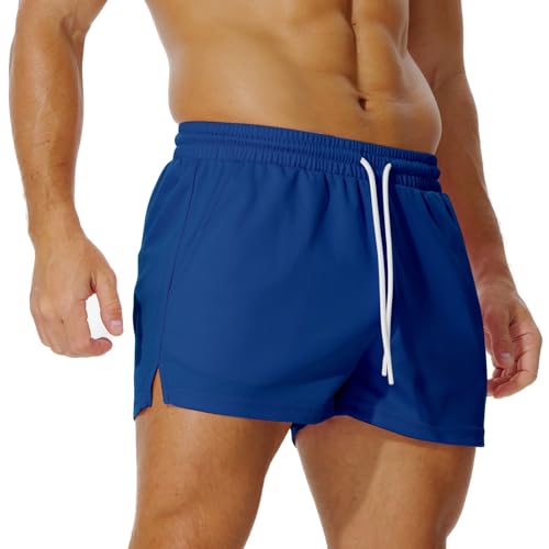 AIMPACT Sporthose Herren Kurz 3 Inch Mesh Basketball Shorts Herren Atmungsaktive Jogginghose Kurz Tennishose mit Taschen (Königsblau-L) von AIMPACT