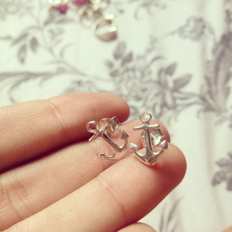 Anker Handmade Sterling Silberohrringe Anker Handmade Sterling Silberohrringe von AINAjoies