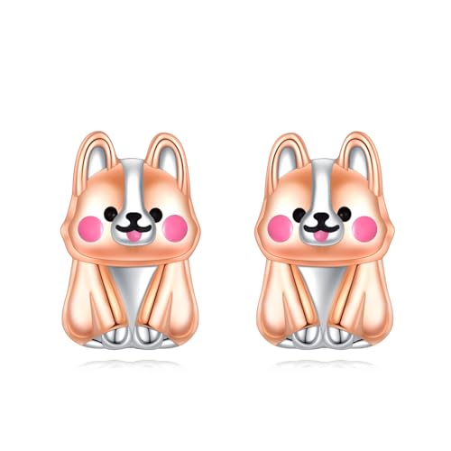 Corgi Ohrstecker für Damen 925 Sterling Silber Corgi Ohrringe Schmuck Geschenk von AINFQY