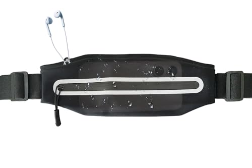 AINTE Schlanker Laufgürtel, Bauchtasche für Damen, Läufertasche, Hüfttasche für Workout, Geldgürtel, Schwarz, Laufgürtel von AINTE