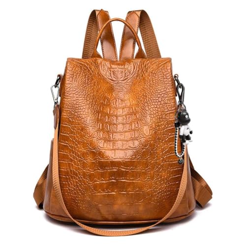 AINUOEY Damen Rucksack Taschen Frauen Elegant Tasche Stadtrucksack Rucksackhandtasche Vintage PU-Leder 76654 1-teilig Set Braun von AINUOEY