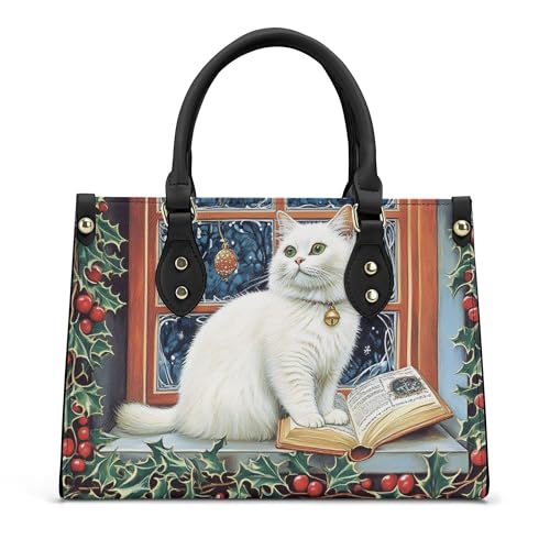 AINUOEY Damen Taschen Bedruckte Handtaschen Frauen Elegant Tasche Henkeltasche Vintage PU-Leder 40111 1-teilig set Schwarz V6 von AINUOEY