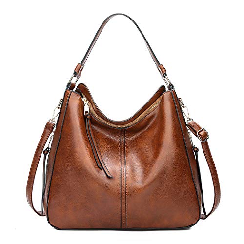 AINUOEY Damen Taschen Handtasche Frauen Elegant Tasche Henkeltasche Vintage PU-Leder 76670 1-teilig set Braun von AINUOEY