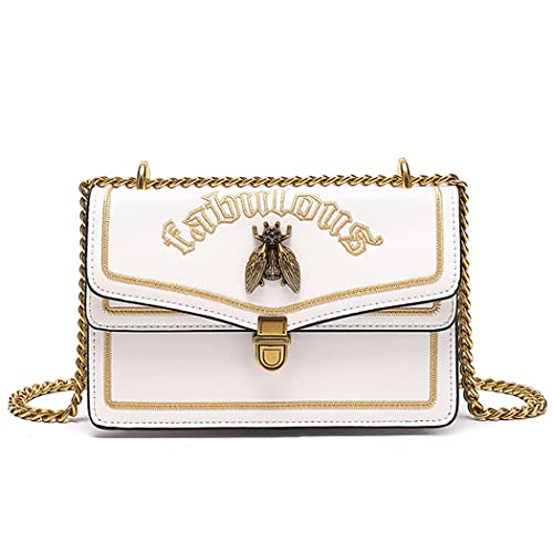 AINUOEY Damen Umhängetasche Taschen Frauen Elegant Tasche Italien Vintage PU-Leder 78106 1-teilig Set Perlweiss von AINUOEY