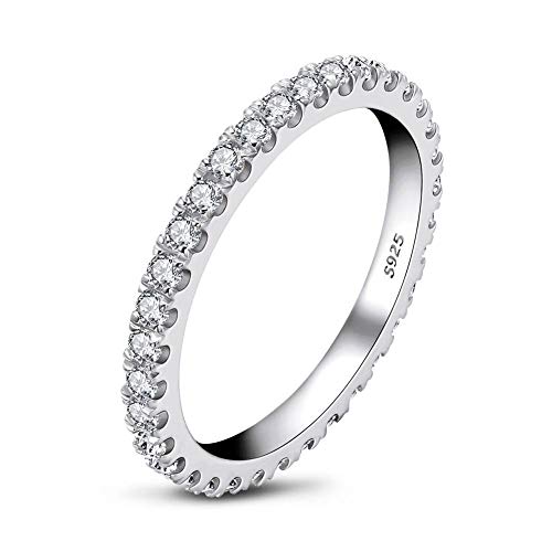AINUOSHI Damen 925 Sterling Silber Zirkon Ring, Damen Ewige Verlobungsring, Jubiläum Hochzeitsschmuck Geschenk von AINUOSHI