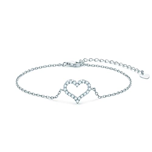 AINUOSHI Herz Armband Damen Armband Silber 925 Schmuck Für Frauen Mama Freundin Geburtstag Muttertagsgeschenk Valentinstag von AINUOSHI