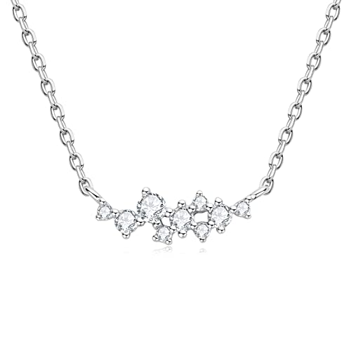 AINUOSHI Kette Damen 925 Sterling Silber Moissanit Diamant Anhänger Halskette Schmuck Geschenk für Sie Frauen Mama Freundin Geburtstag Valentinstag von AINUOSHI