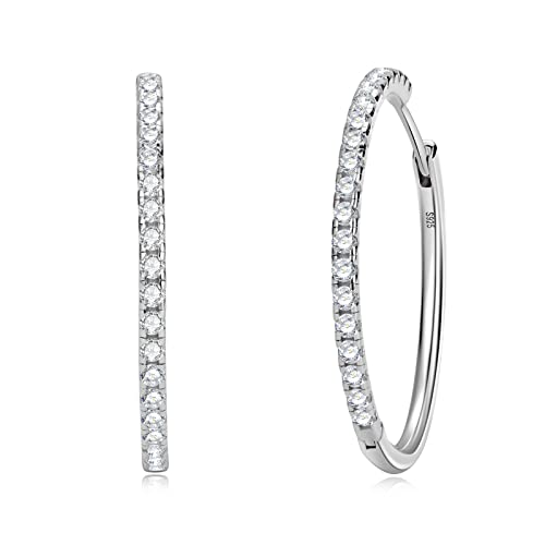 AINUOSHI Ohrringe Groß Hoop Ohrringe Hypoallergene Baumeln CZ Kubischer Cubic Zirkonia Diamant Ohrringe Schmuck Geschenke Für Frauen Mama von AINUOSHI