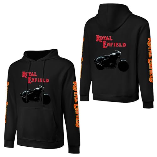 AIOETUIME Herren Ro&yal Baumwolle Kapuzenpullover mit En&Field Logo Grafik Weiches Hoodie Langarm Sweatshirt für Herren Kapuzen Pullover für Fans Merch Tops mit Tasche Schwarz von AIOETUIME
