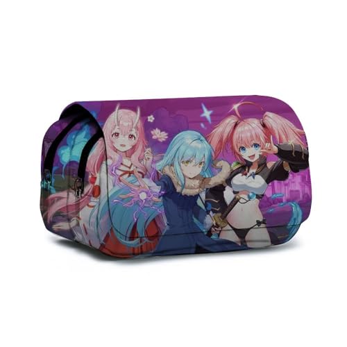 AIPILEI That Time I Got Reincarnated as a Slime Federmäppchen Anime Federmäppchen Große Kapazität Doppellagige Reißverschluss Bleistift Box Student Schreibwaren Box Geschenke, Typ 7, 21x10x7.5cm von AIPILEI