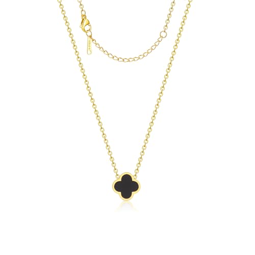 AIPPK 18 Karat vergoldete Kleeblatt-Halskette für Frauen, vierblättriges Kleeblatt-Halskette, Blumen-Glücksanhänger, zierlicher Schmuck, Geschenke, Edelstahl, Kein Edelstein AIPPK 18 Karat vergoldete Kleeblatt-Halskette für Frauen, vierblättriges Kleeblatt-Halskette, Blumen-Glücksanhänger, zierlicher Schmuck, Geschenke, Edelstahl, Kein Edelstein von AIPPK
