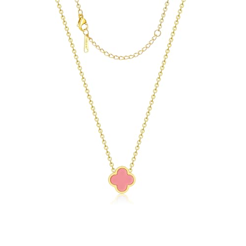 AIPPK 18 Karat vergoldete Kleeblatt-Halskette für Frauen, vierblättriges Kleeblatt-Halskette, Blumen-Glücksanhänger, zierlicher Schmuck, Geschenke, medium size, Edelstahl, Kein Edelstein AIPPK 18 Karat vergoldete Kleeblatt-Halskette für Frauen, vierblättriges Kleeblatt-Halskette, Blumen-Glücksanhänger, zierlicher Schmuck, Geschenke, medium size, Edelstahl, Kein Edelstein von AIPPK
