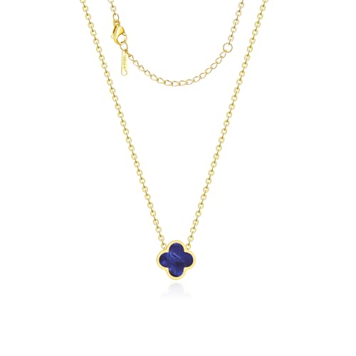 AIPPK Kleeblatt-Halskette, 18 Karat vergoldet, für Damen, vierblättriges Kleeblatt, Glücksbringer, zarter Schmuck, mittelgroßes Geschenk, Edelstahl, ohne AIPPK Kleeblatt-Halskette, 18 Karat vergoldet, für Damen, vierblättriges Kleeblatt, Glücksbringer, zarter Schmuck, mittelgroßes Geschenk, Edelstahl, ohne von AIPPK