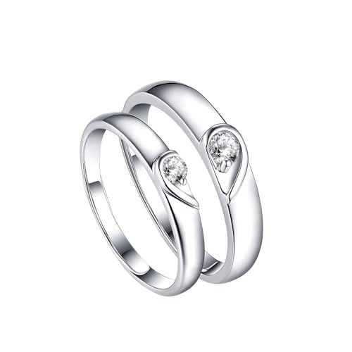 925 Sterling Silber Pärchen Ringe, Verlobungsringe Damen, Damen & Herren Trauringe Ringe, Verstellbare Ring für Paare, Herz Paar Ring Silber 925, für Geburtstag Valentinstag Jubiläum 925 Sterling Silber Pärchen Ringe, Verlobungsringe Damen, Damen & Herren Trauringe Ringe, Verstellbare Ring für Paare, Herz Paar Ring Silber 925, für Geburtstag Valentinstag Jubiläum von AIPWEYT Store