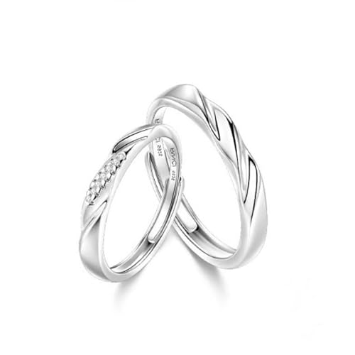 925 Sterling Silber Pärchen Ringe, Verlobungsringe Paar Eheringe für Damen, Zirkonia Verstellbar Paar Ringe Set, Paare Freundschaftsringe, Geschenk für Ehefrau Mann Freundin Freund 925 Sterling Silber Pärchen Ringe, Verlobungsringe Paar Eheringe für Damen, Zirkonia Verstellbar Paar Ringe Set, Paare Freundschaftsringe, Geschenk für Ehefrau Mann Freundin Freund von AIPWEYT Store