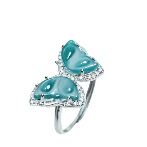Damen Ringe, Verlobungsring Damen, Silber Ringe 925 Frauen, Verstellbar Ring mit Stein, Schmetterling Ring 925 Sterling Silber Fingerring, Geschenke für Frauen Freundin Mama Mädchen Valentinstag Damen Ringe, Verlobungsring Damen, Silber Ringe 925 Frauen, Verstellbar Ring mit Stein, Schmetterling Ring 925 Sterling Silber Fingerring, Geschenke für Frauen Freundin Mama Mädchen Valentinstag von AIPWEYT Store