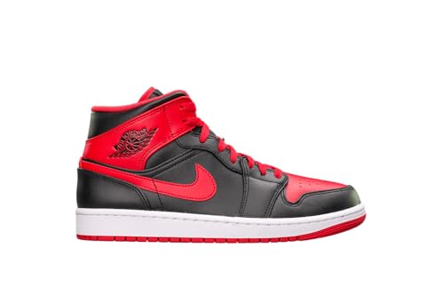 Nike - Air Jordan 1 Mid GS - 554725079 - Farbe: Rot-Schwarz - Größe: 37.5 EU von Nike