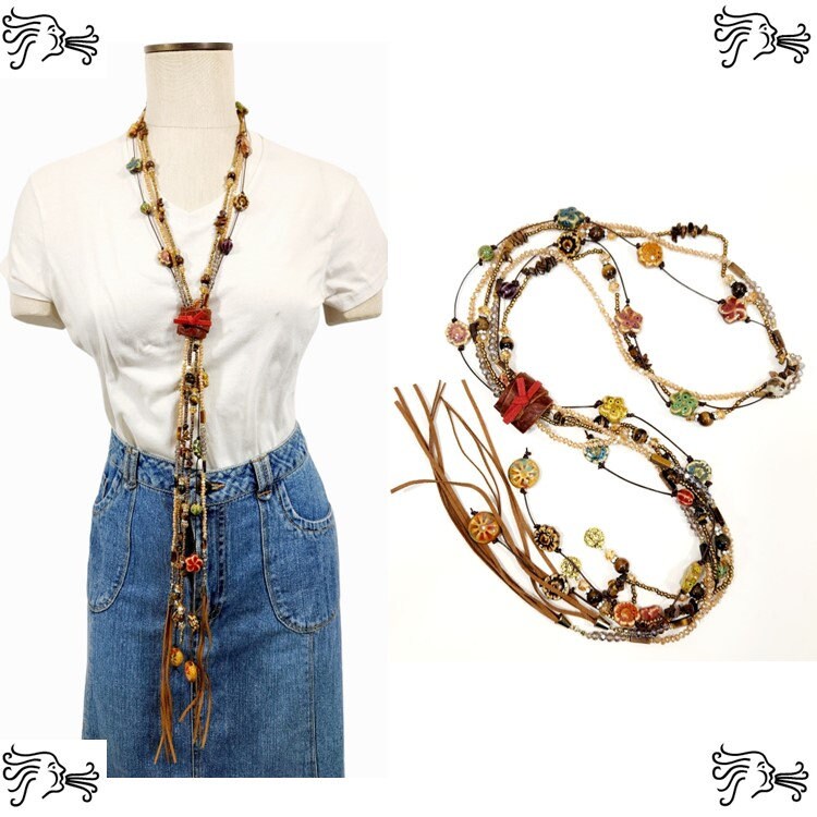 Raku Keramik Kristall Leder Wickelstein Lange Halskette Boho Kettencharme Frau Rot Raku Keramik Kristall Leder Wickelstein Lange Halskette Boho Kettencharme Frau Rot von AIRARTSYACCESSORIES