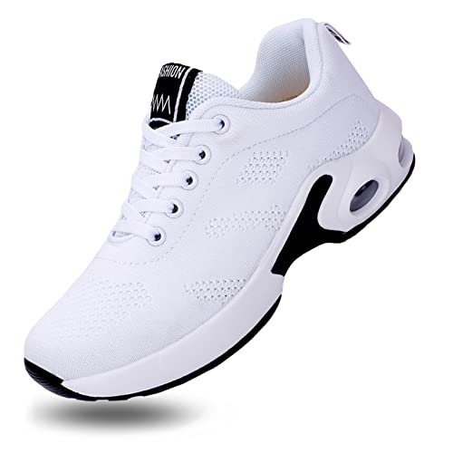 Luftkissenschuhe Damen AIR Athletische Trail Laufschuhe Freizeit Tennis Turnschuhe Sportschuhe Mädchen Stoßdämpfende Sohle,Weiß 37 EU-Innenseite 23.5cm von AIRAVATA