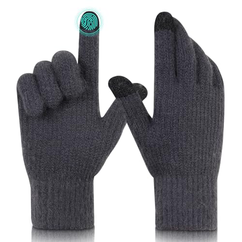 AIRCBC Winterhandschuhe Touchscreen Handschuhe Elastische Fingerhandschuhe Warme Strickhandschuhe Sport Geeinget für Damen und Herren von AIRCBC