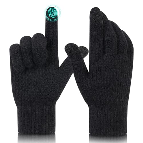 AIRCBC Winterhandschuhe Touchscreen Handschuhe Elastische Fingerhandschuhe Warme Strickhandschuhe Sport Geeinget für Damen und Herren von AIRCBC