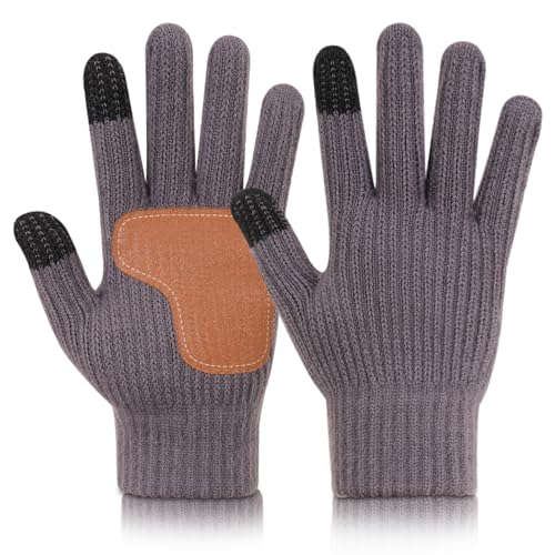AIRCBC Winterhandschuhe Touchscreen Rutschfest Warme Handschuhe Fingerhandschuhe Elastische Stulpen Thermo Strickhandschuhe Geeinget für Damen und Herren von AIRCBC