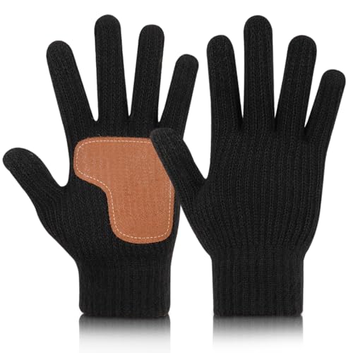 AIRCBC Winterhandschuhe Touchscreen Rutschfest Warme Handschuhe Fingerhandschuhe Elastische Stulpen Thermo Strickhandschuhe Geeinget für Damen und Herren von AIRCBC