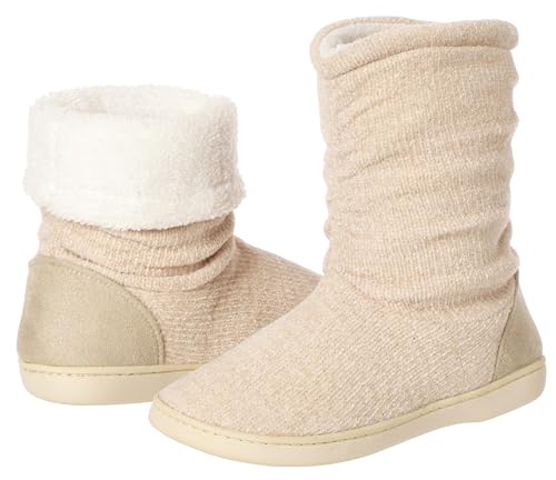 AIREE FAIREE Hausschuhe Winter mit Pompons - Bequeme Damen-Hausschuhe mit rutschfester Sohle und Kunstpelzbesatz - Warme Hausschuhstiefel von AIREE FAIREE