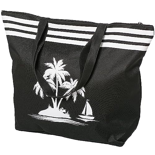 AIREE FAIREE Strandtasche - Große Wasserdichte Tote Strandtasche mit Reißverschluss und Palmenmuster - Strandtaschen für Frauen von AIREE FAIREE