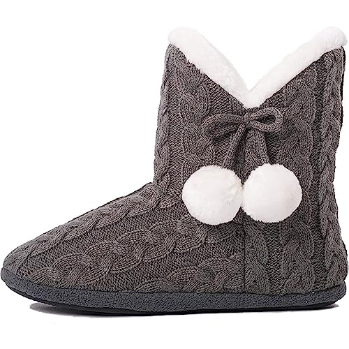 Airee Fairee Hausschuhe Damen Pantoffeln Stiefel Schuhe mit Weichen,Grau,36-37.5 EU/ Herstellergröße- Small von AIREE FAIREE