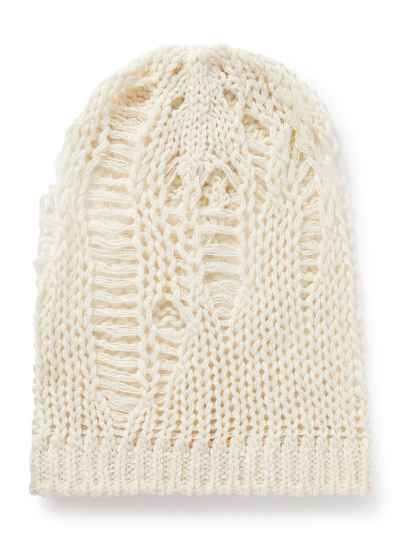 AIREI - Distressed Recycled-Cashmere and Wool-Blend Beanie - Men - Neutrals von AIREI
