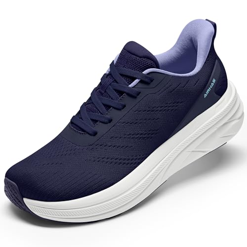 AIRHAS Damen-Laufschuhe mit breiter Tox-Box, zum Reinschlüpfen, leichte Freizeit-Sneaker, Marineblau, 36 EU Weit von AIRHAS