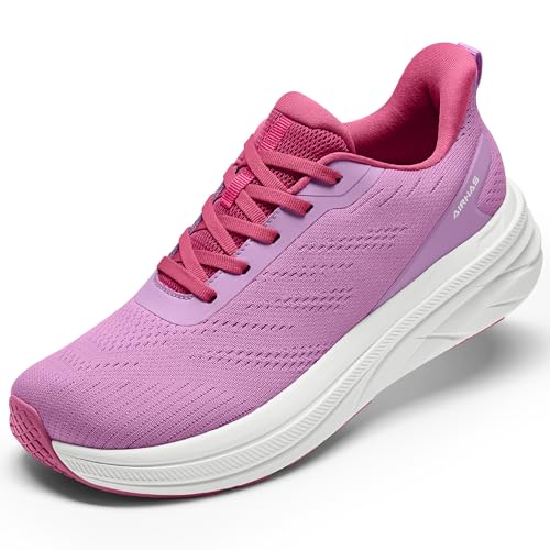 AIRHAS Damen-Laufschuhe mit breiter Tox-Box, zum Reinschlüpfen, leichte Freizeit-Sneaker, Violett, 38.5 EU Weit von AIRHAS