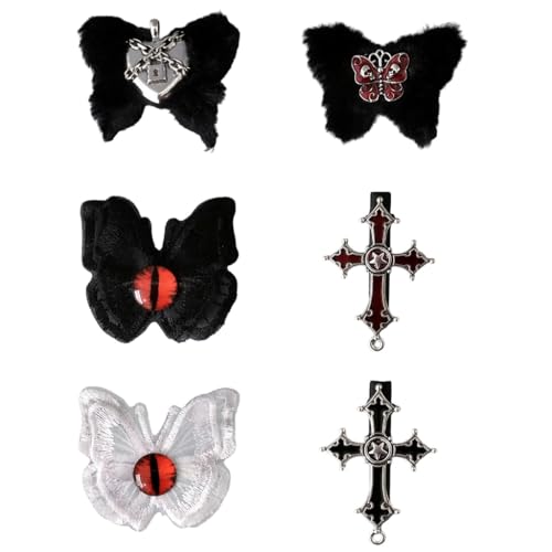 6 x Haarspange in Schleifenform, multifunktional, Halloween-Haarnadel, Pferdeschwanz, Haarspange für Partys und den täglichen Gebrauch von AIRHSKWI