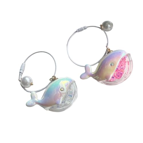 AIRHSKWI 2 x Schlüsselanhänger mit Wal-Motiv, modischer Schlüsselanhänger, Schlüsselanhänger, Acryl-Textur, Schlüsselhalter für Paare oder Freunde, Acryl von AIRHSKWI