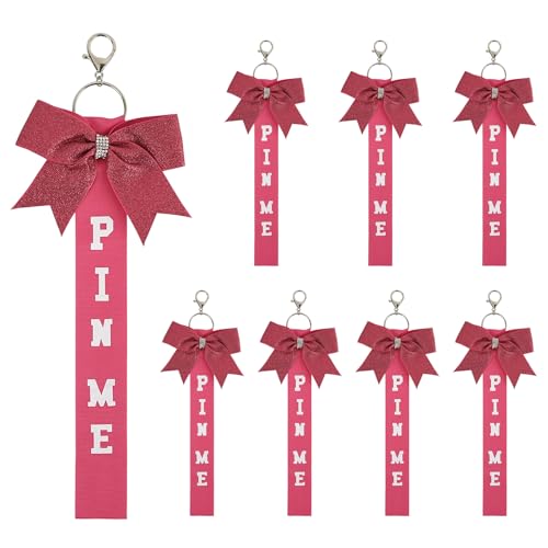 AIRHSKWI Elegante Glitzer-Cheerleader-Schlüsselanhänger, Zubehör, Strass, Cheer, Schleife, Band, Sportgeschenke, 8 Stück, Polyester und Legierung AIRHSKWI Elegante Glitzer-Cheerleader-Schlüsselanhänger, Zubehör, Strass, Cheer, Schleife, Band, Sportgeschenke, 8 Stück, Polyester und Legierung von AIRHSKWI