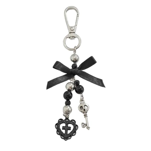 AIRHSKWI Eleganter Schlüsselanhänger mit Schleife, Herz, Kruzifix, für Damen, stilvolles Schlüsselanhänger, Zubehör, religiöses Symbol, Schlüsselanhänger AIRHSKWI Eleganter Schlüsselanhänger mit Schleife, Herz, Kruzifix, für Damen, stilvolles Schlüsselanhänger, Zubehör, religiöses Symbol, Schlüsselanhänger von AIRHSKWI